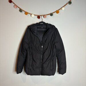 Uniqlo black down puffer coat